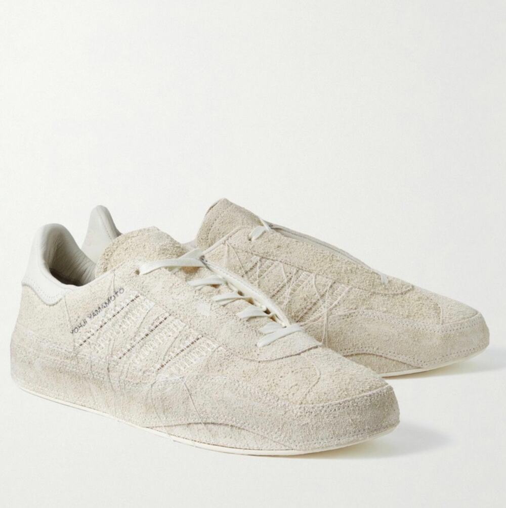 Y-3 - Gazelle Distressed Leather-Trimmed Suede Sneakers